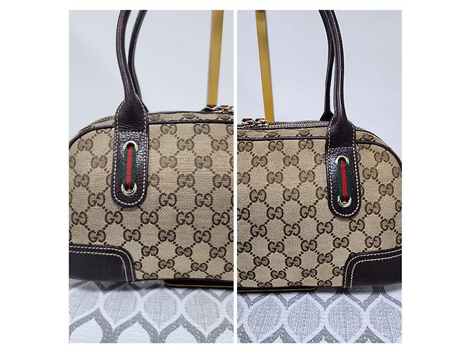 Gucci Princy Monogram Piccola Borsa Spalla Marrone Beige - vista 8