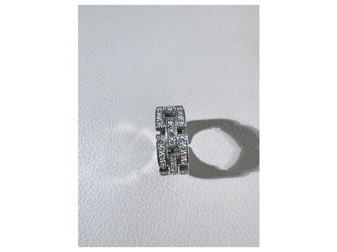 Anello Cartier Maillon Panthère in Oro Bianco e Diamanti Argento - vista 2