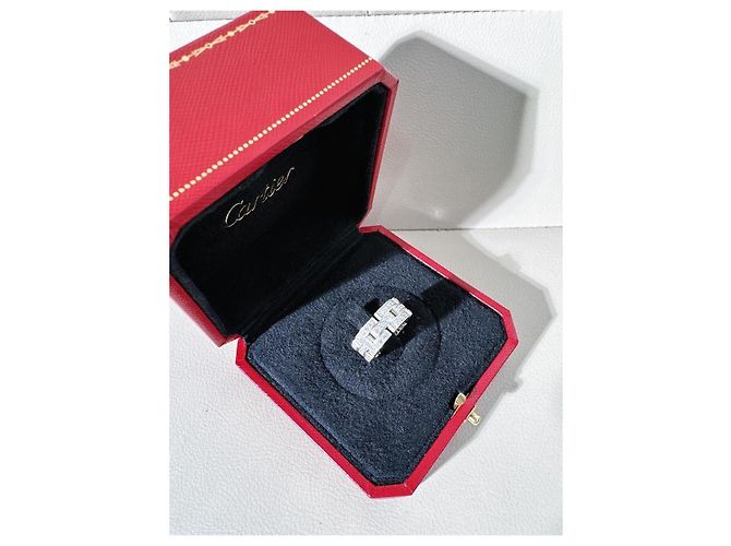 Anello Cartier Maillon Panthère in Oro Bianco e Diamanti Argento - vista 4