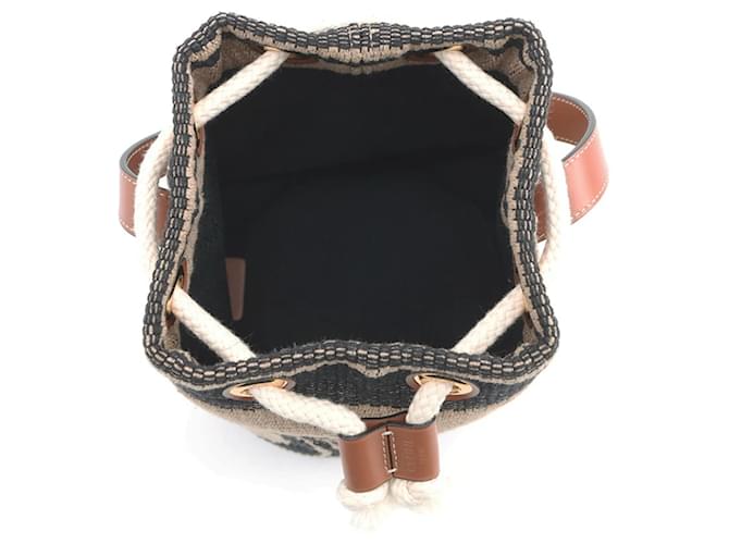 Céline Borsa Celine Teen Drawstring Triomphe Nero Beige - vista 5