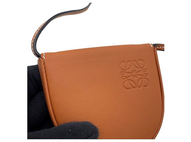Borsa a mano/Pochette in pelle marrone Loewe - vista 11