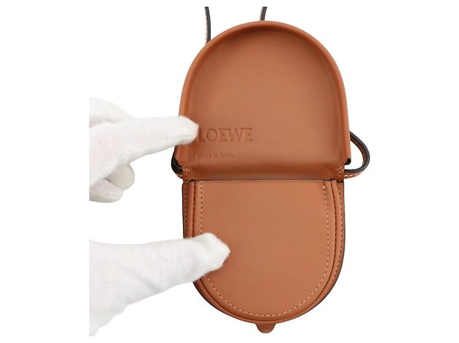 Borsa a mano/Pochette in pelle marrone Loewe - vista 5