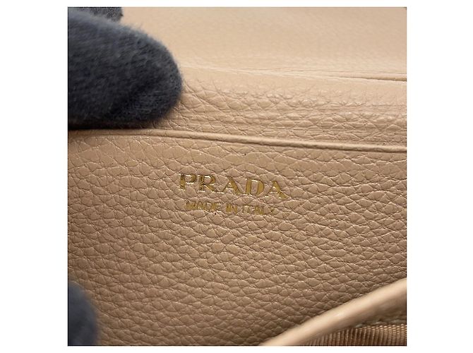 Tarjetero de cuero beige Prada - vista 13