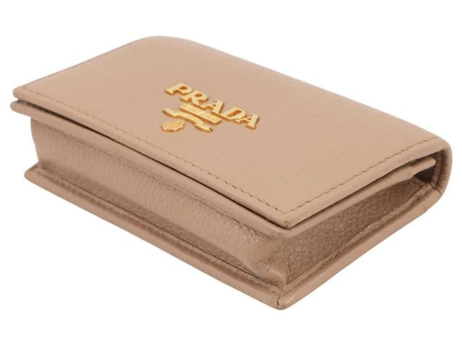 Tarjetero de cuero beige Prada - vista 2