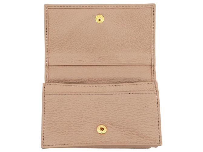 Tarjetero de cuero beige Prada - vista 4