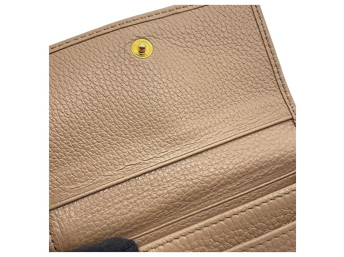 Tarjetero de cuero beige Prada - vista 8