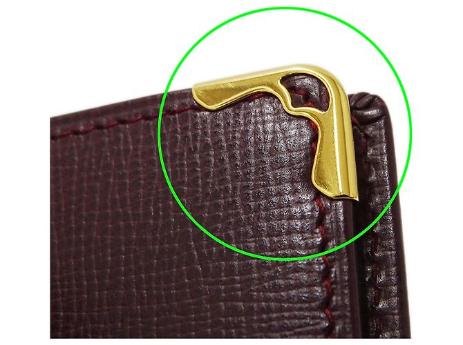 Cartier Men's Bi-Fold Leather Wallet Red Dark red - view 10