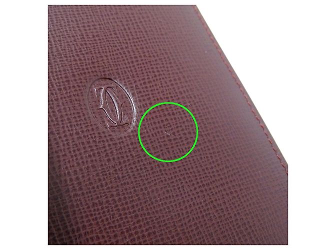 Cartier Men's Bi-Fold Leather Wallet Red Dark red - view 11