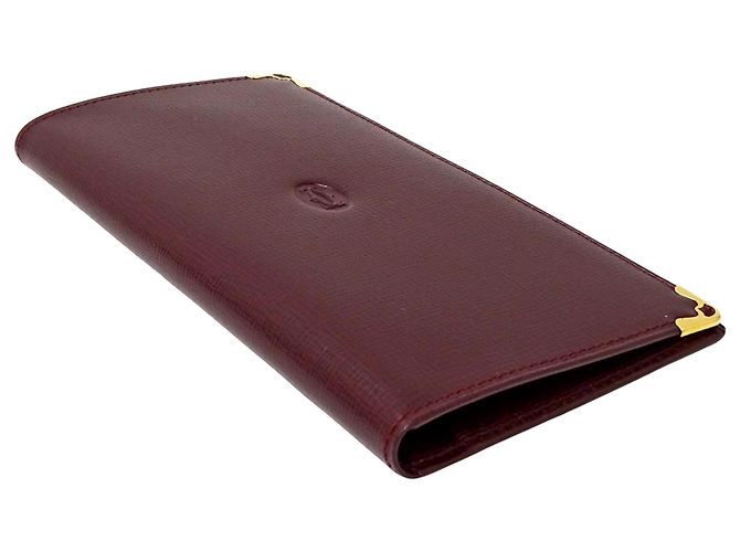 Cartier Men's Bi-Fold Leather Wallet Red Dark red - view 3