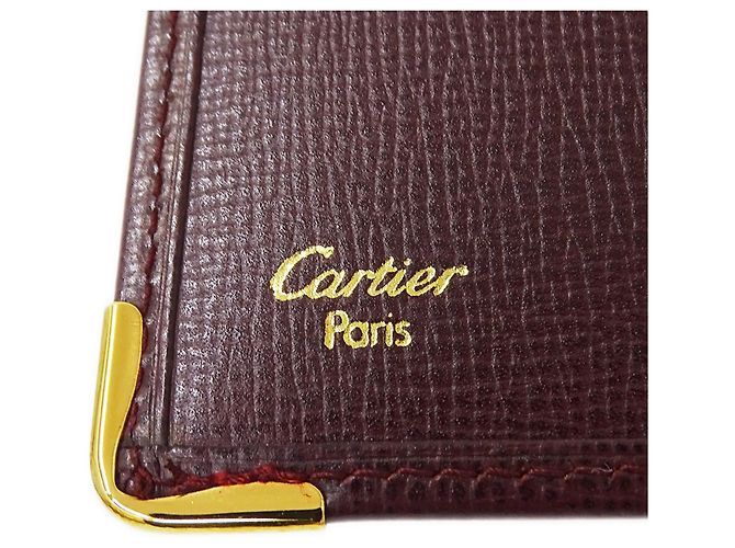 Cartier Men's Bi-Fold Leather Wallet Red Dark red - view 5