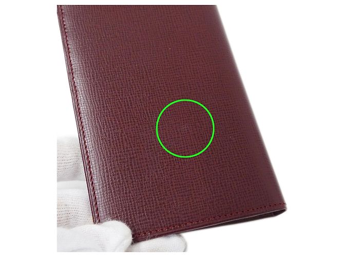 Cartier Men's Bi-Fold Leather Wallet Red Dark red - view 8