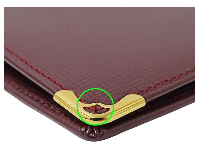 Cartier Men's Bi-Fold Leather Wallet Red Dark red - view 9