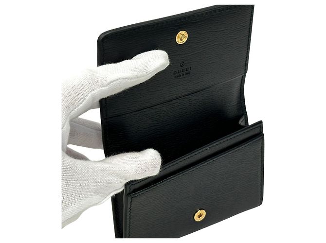Tarjetero de cuero negro Gucci - vista 4