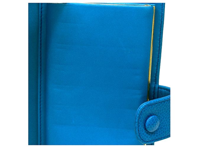 Cartera larga de cuero caviar para mujer Chanel azul - vista 11