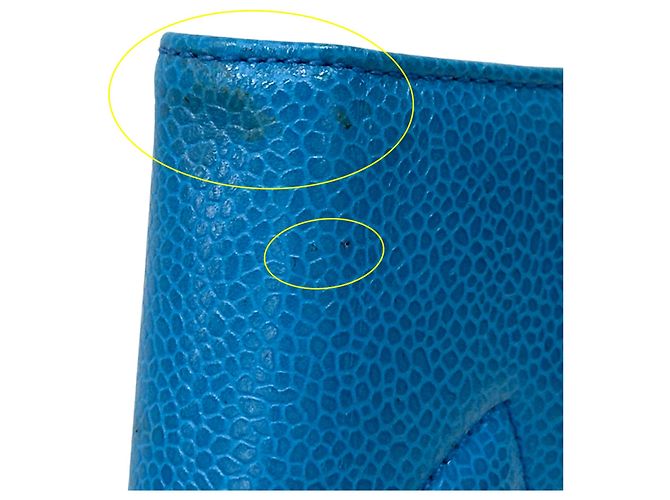 Cartera larga de cuero caviar para mujer Chanel azul - vista 14