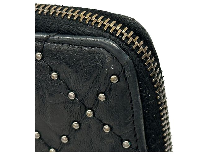 Portafoglio lungo matelassé con borchie Chanel Nero - vista 15