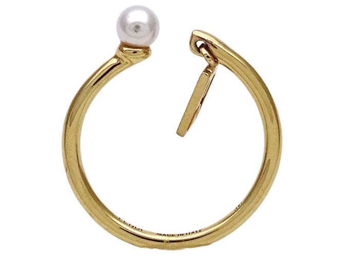 Fendi Ring aus Goldmetall mit Kunstperle Golden - Ansicht 2