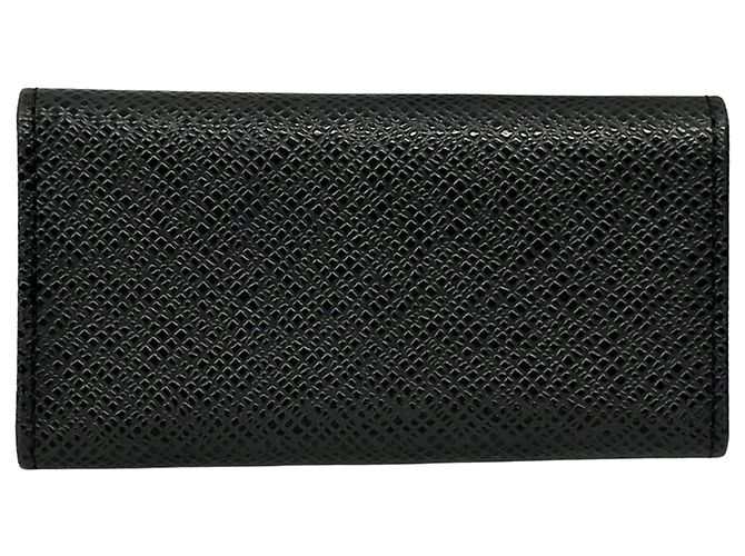Porte-clés en cuir Taiga Louis Vuitton Noir - vue 2