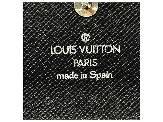 Porte-clés en cuir Taiga Louis Vuitton Noir - vue 5