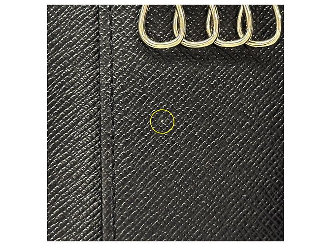 Porte-clés en cuir Taiga Louis Vuitton Noir - vue 7