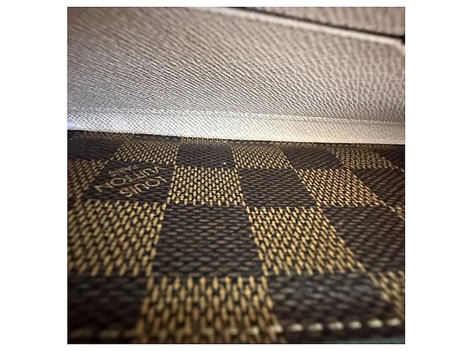 Louis Vuitton Damier Canvas Long Wallet Brown Pink - view 11