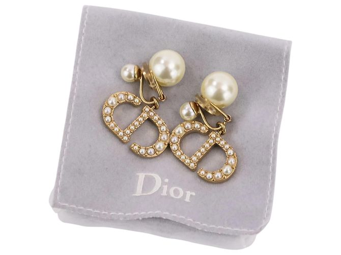Orecchini a clip Tribal Pearl Christian Dior D'oro - vista 12