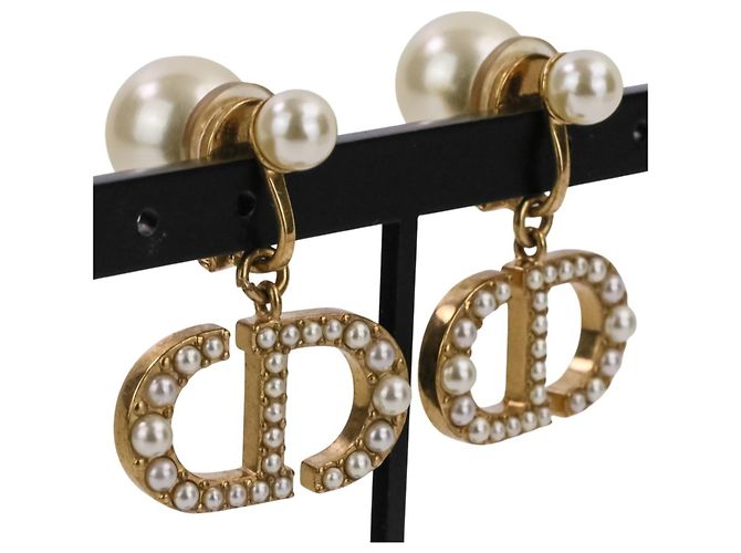 Orecchini a clip Tribal Pearl Christian Dior D'oro - vista 4