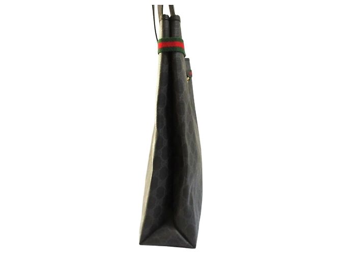 Borsa Tote GUCCI Vintage GG Supreme Sherry Line Nero - vista 2