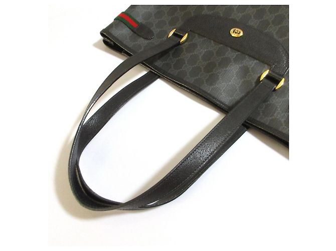 Borsa Tote GUCCI Vintage GG Supreme Sherry Line Nero - vista 6