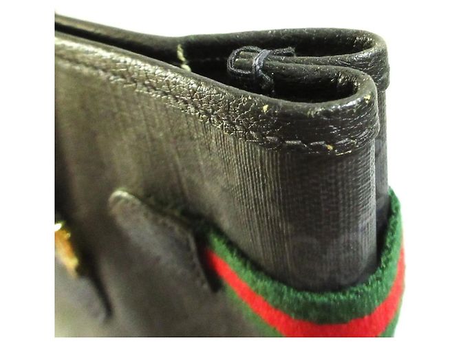 Borsa Tote GUCCI Vintage GG Supreme Sherry Line Nero - vista 9