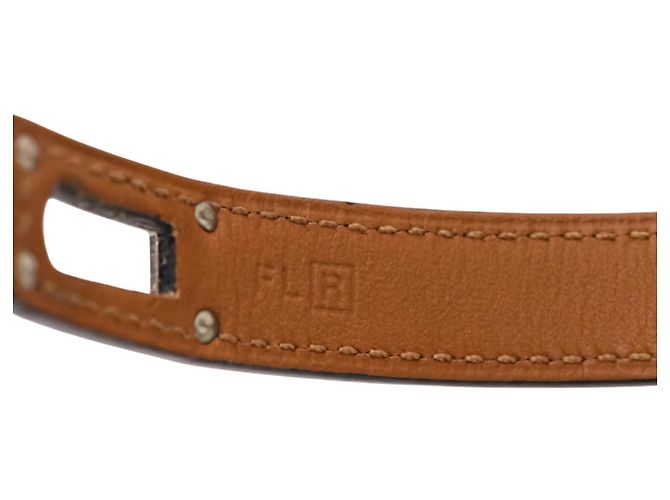 Bracciale Kelly Double Tour in pelle Strand Hermès Nero Argento - vista 14