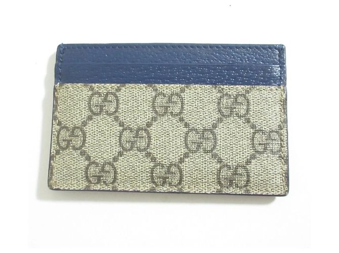 Tarjetero GG Supreme GUCCI Beige Azul marino - vista 2