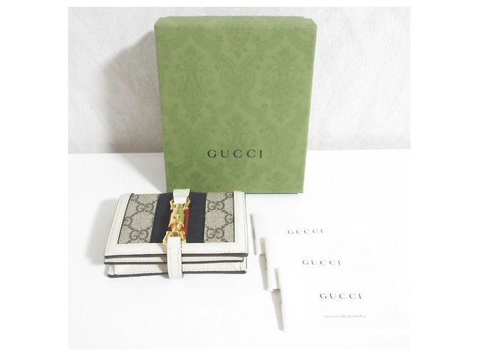 Cartera compacta GUCCI Jackie Blanco Gris - vista 12