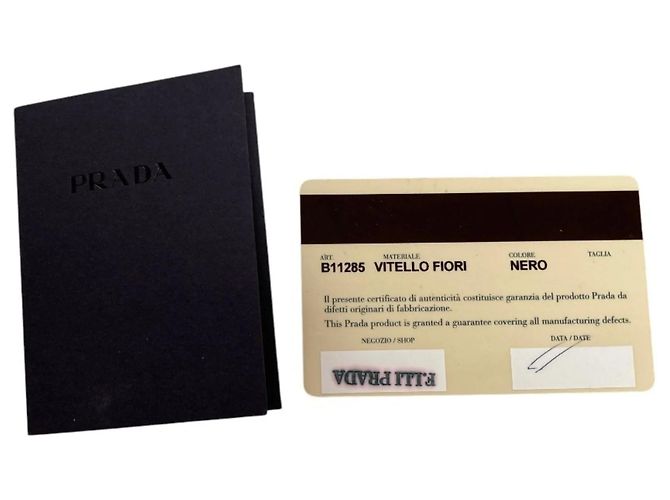 Borsa a mano in pelle con logo triangolo Prada e motivo floreale Nero - vista 11