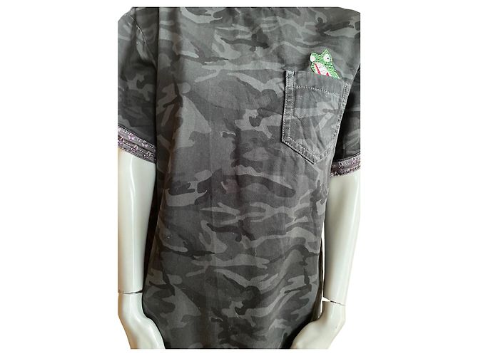 Marc Jacobs Camouflage Tunika-Kleid Schwarz - Größe XS Anthrazitgrau - Ansicht 4