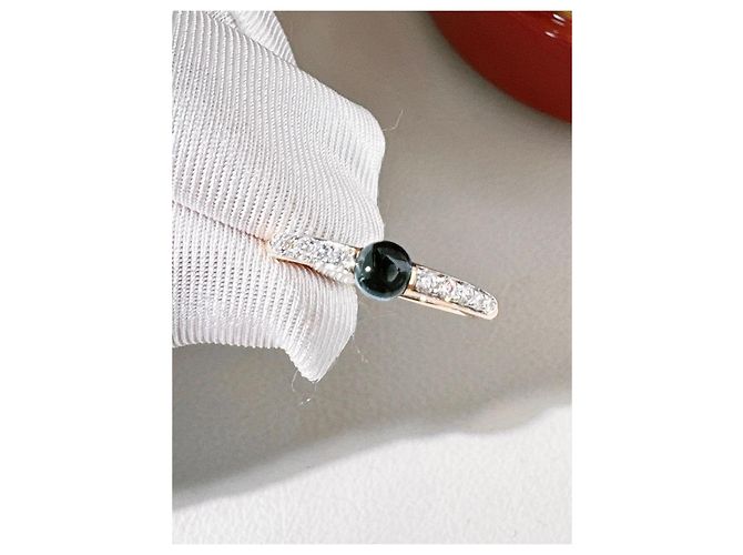 Pomellato M'ama Non M'ama Ring London Blue Topas & Diamanten Golden - Ansicht 6
