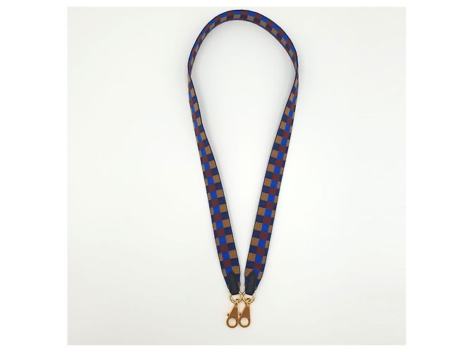 Hermès Tracolla Maxi Quadrille in pelle di vitello Swift Marrone Blu - vista 3