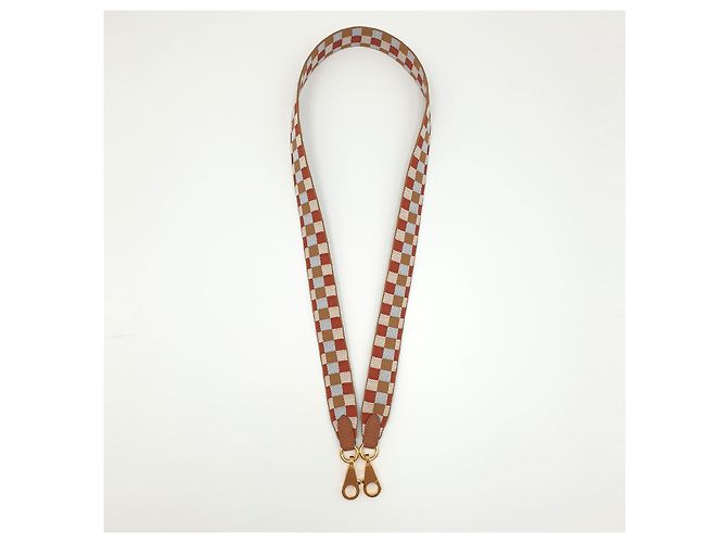 Hermès Tracolla Maxi Quadrille in pelle di vitello Swift Marrone Bianco Blu chiaro - vista 3