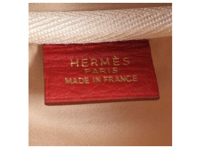 Hermès Borsa a Spalla Hermes Victoria Toile H Leather Rosso Beige - vista 8
