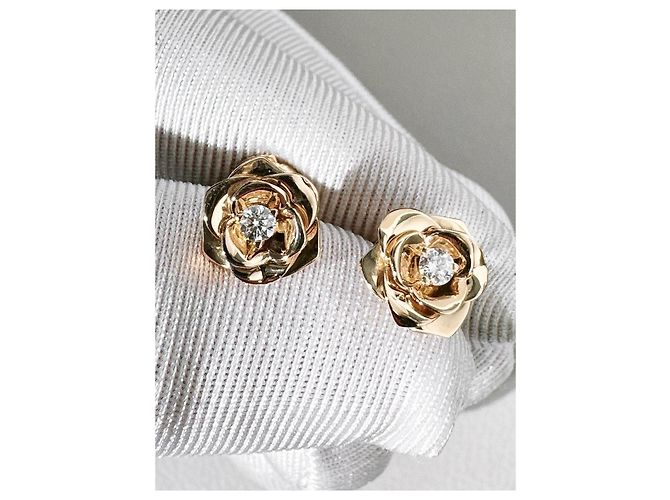 Orecchini a lobo Piaget Rose in oro rosa e diamanti D'oro - vista 5
