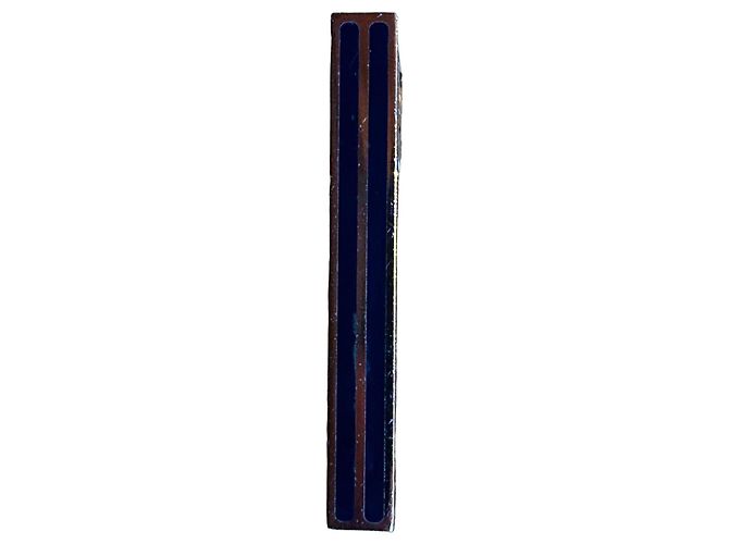 Autre Marque Fermi cravatta S.T. Dupont in argento e smalto blu Blu navy Silver hardware - vista 2