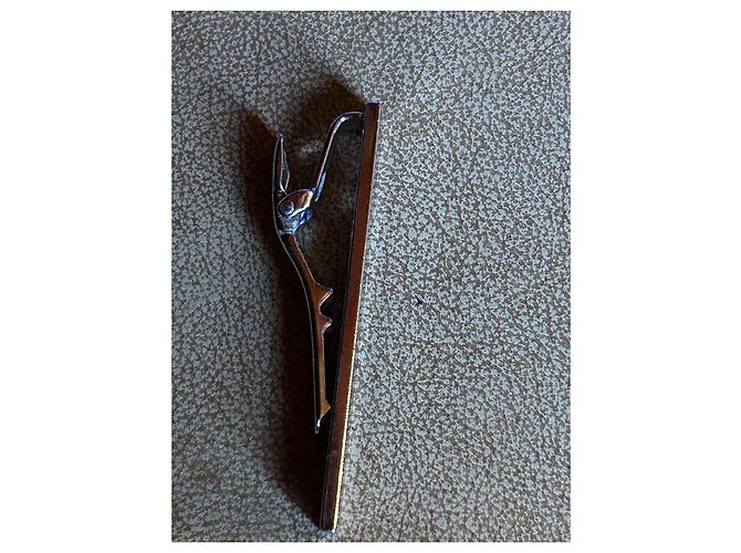 Autre Marque Fermi cravatta S.T. Dupont in argento e smalto blu Blu navy Silver hardware - vista 16