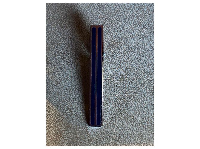 Autre Marque Fermi cravatta S.T. Dupont in argento e smalto blu Blu navy Silver hardware - vista 3