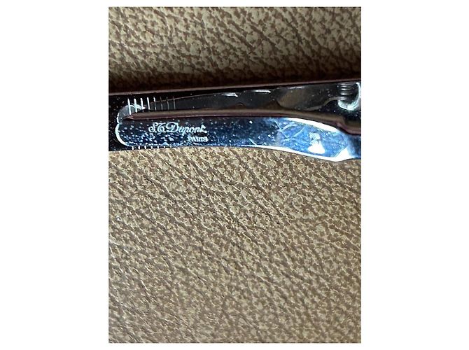 Autre Marque Fermi cravatta S.T. Dupont in argento e smalto blu Blu navy Silver hardware - vista 7