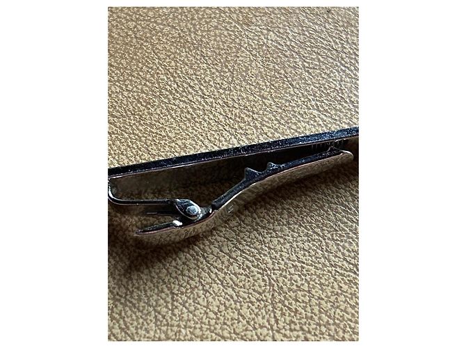 Autre Marque Fermi cravatta S.T. Dupont in argento e smalto blu Blu navy Silver hardware - vista 8