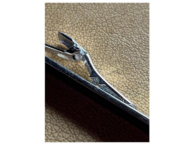 Autre Marque Fermi cravatta S.T. Dupont in argento e smalto blu Blu navy Silver hardware - vista 10