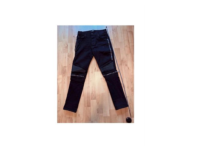 Jeans Amiri Neri con Dettagli Zip Nero - vista 2