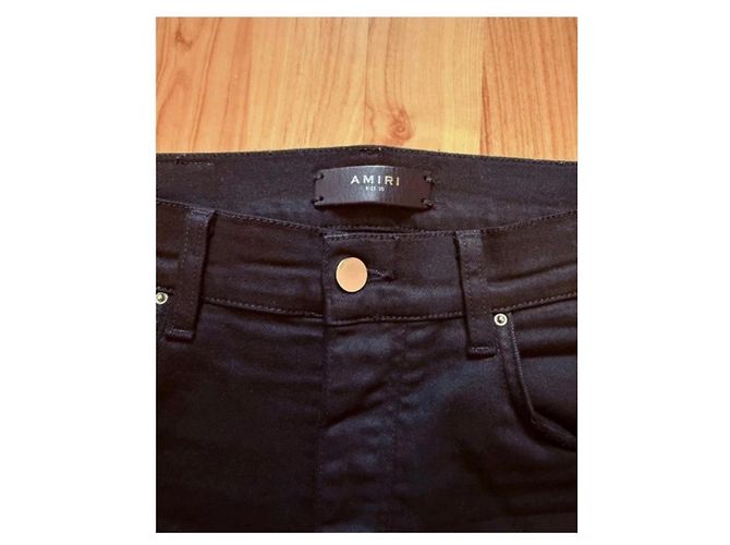 Jeans Amiri Neri con Dettagli Zip Nero - vista 7