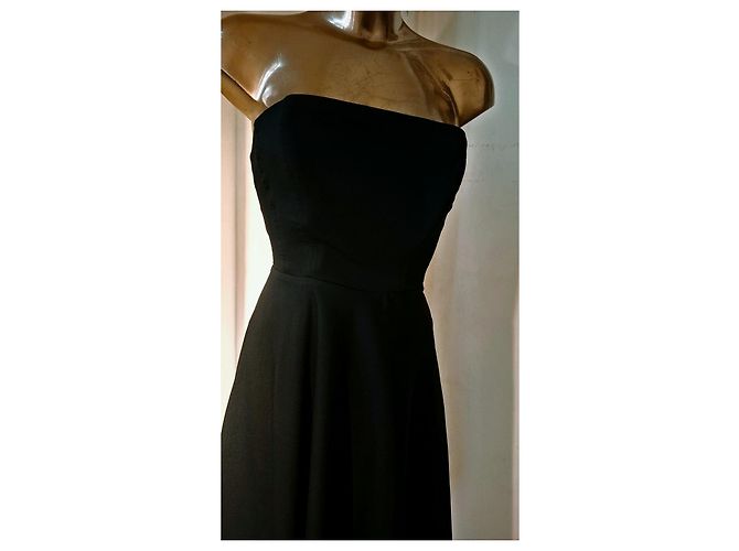 Mangano schwarzes asymmetrisches trägerloses Abendkleid - Ansicht 5
