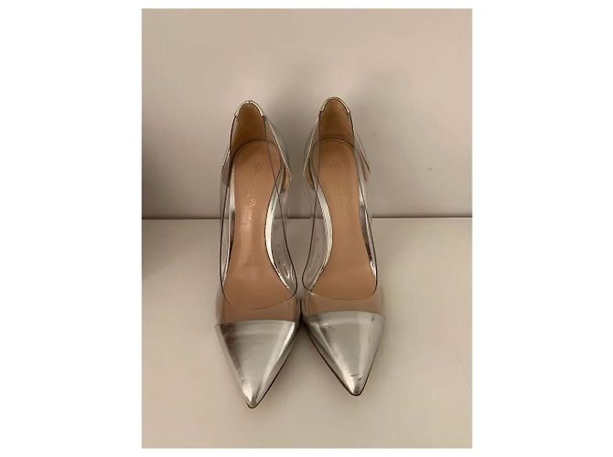Gianvito Rossi Plexi Leder Pumps Silber - Ansicht 2